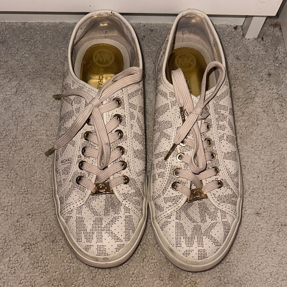Michael Kors Beige Monogram Sneakers